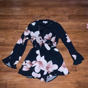 low cut flowey romper